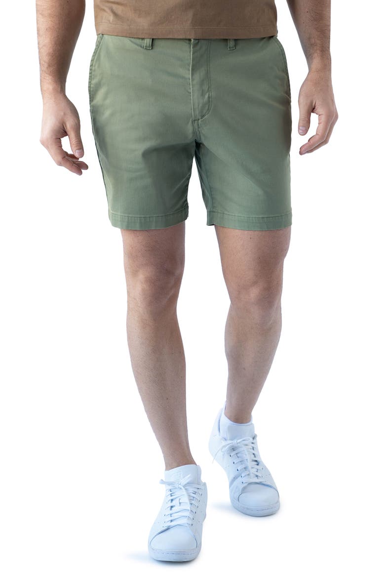 7-Inch Performance Stretch Chino Shorts, Main, color, SEA SPRAY