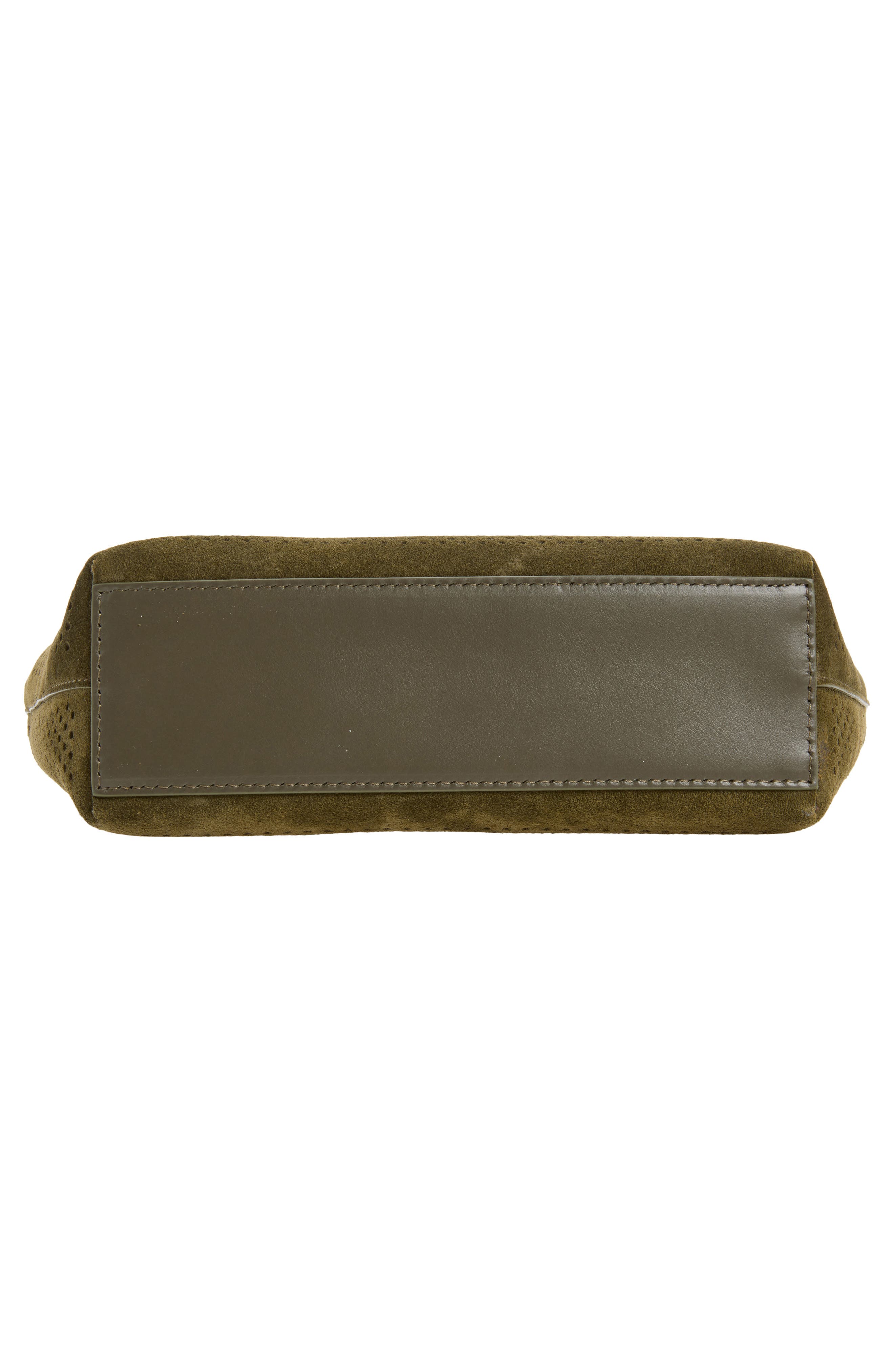 Bond Perforated Suede Shoulder Bag, Alternate, color, OLIVE