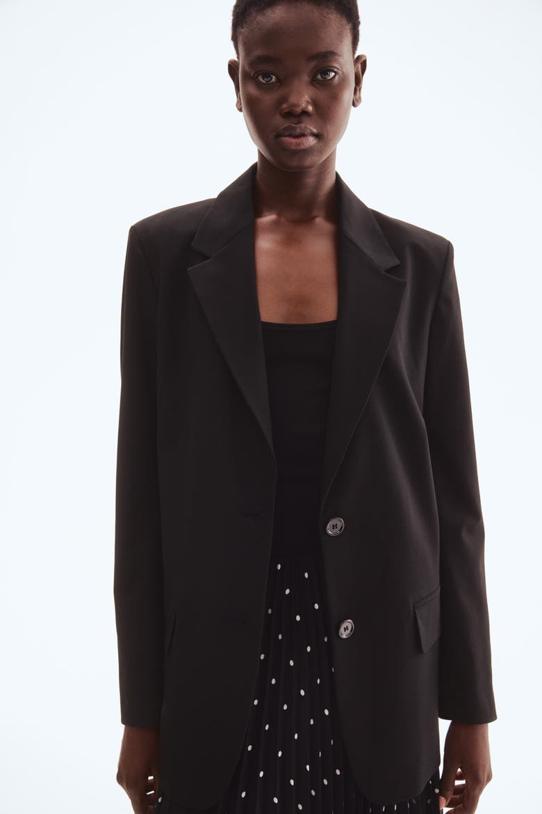 Long Blazer, Alternate, color, Black