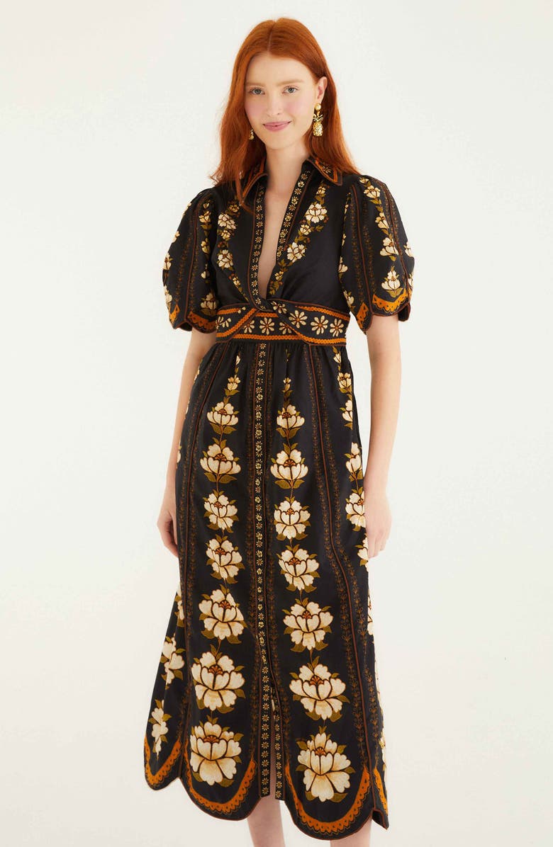 FARM Rio Embroidered Flowers Dress, Alternate, color, Embroidered Flowers