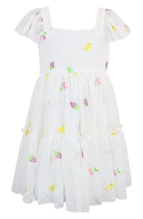 Kids' Fruit Embroidered Smocked Dress (Toddler & Little Kid)