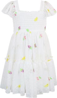 Zunie Kids' Fruit Embroidered Smocked Dress