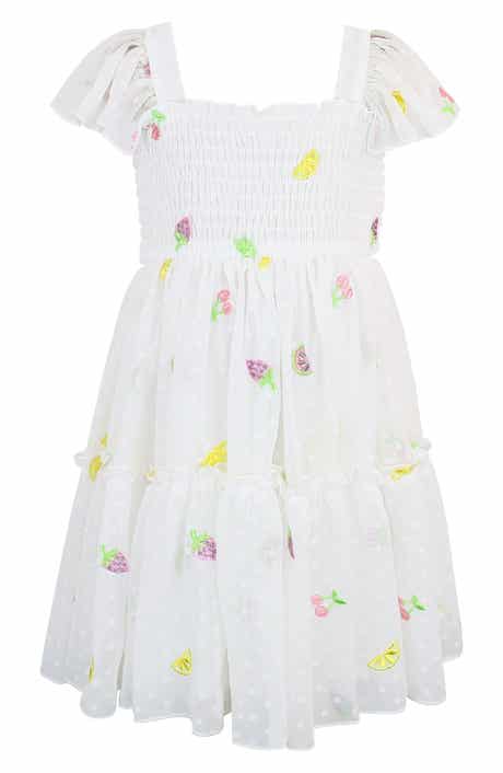 Zunie Kids' Fruit Embroidered Smocked Dress