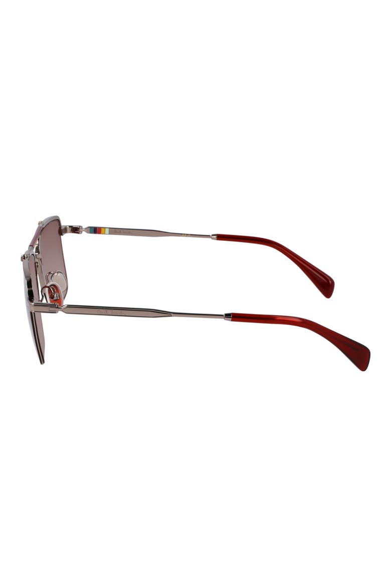 Landor 55mm Rectangular Sunglasses, Alternate, color, GUNMETAL/ RED