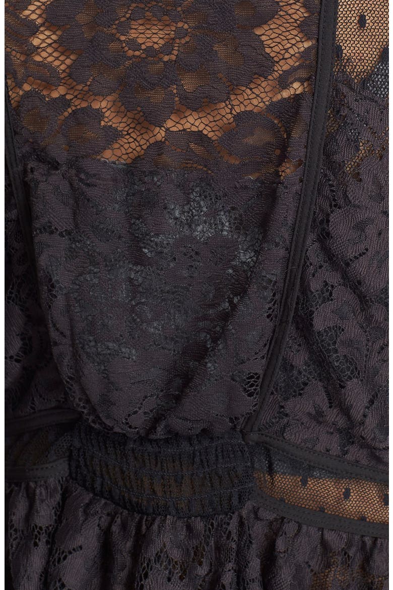 'Penelope' Sheer Peplum Top, Alternate, color, BLACK COMBO