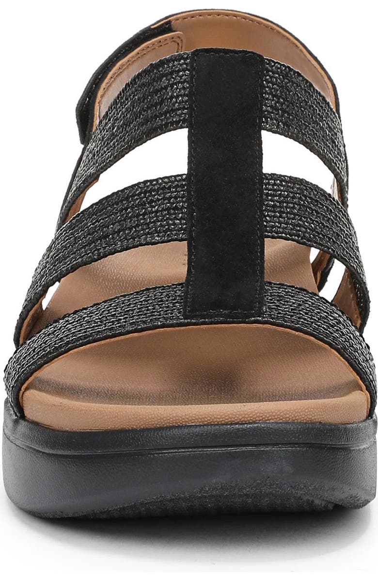 Vionic Sabrina Fisherman Platform Sandal, Alternate, color, Black Leather And Suede