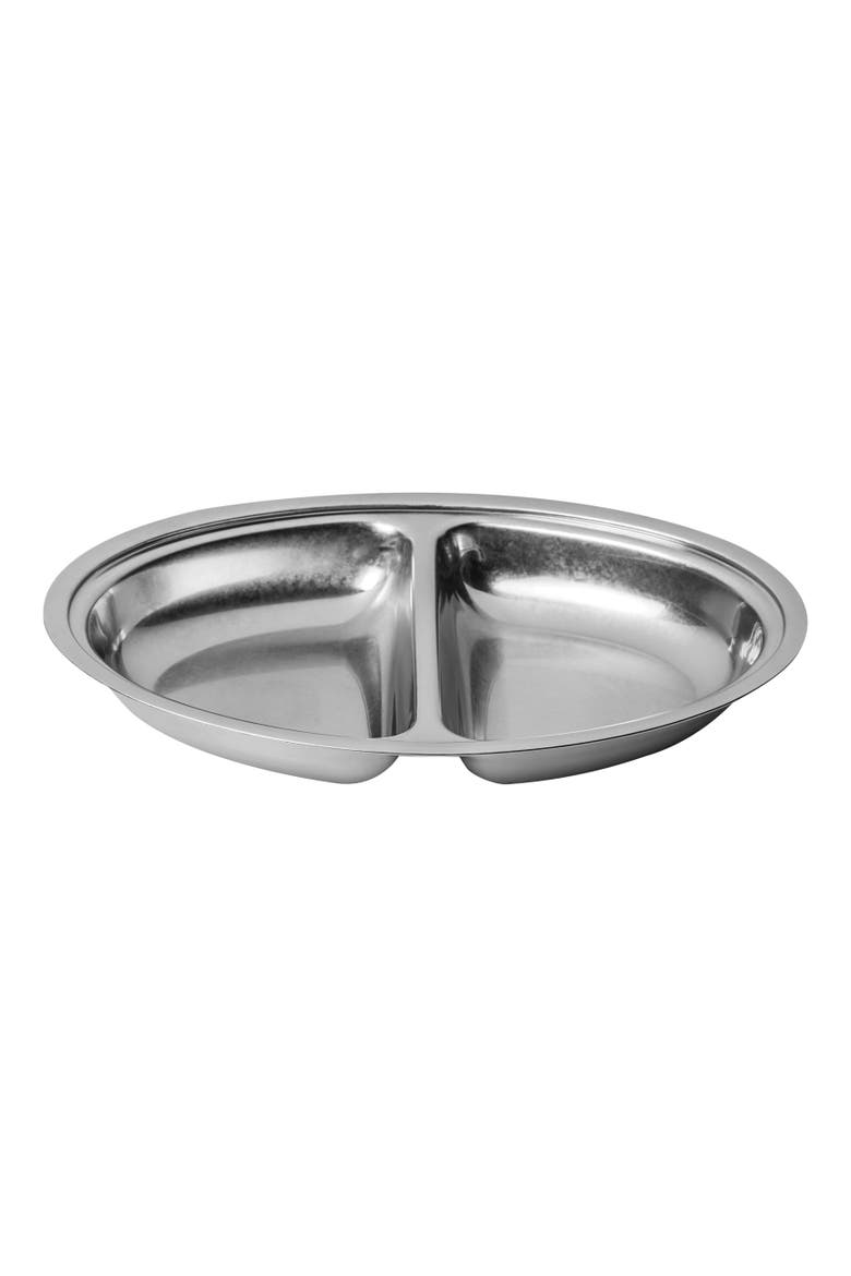 Original Vintage 2 Sections Vegetable Dish, Main, color, Pewter Silver