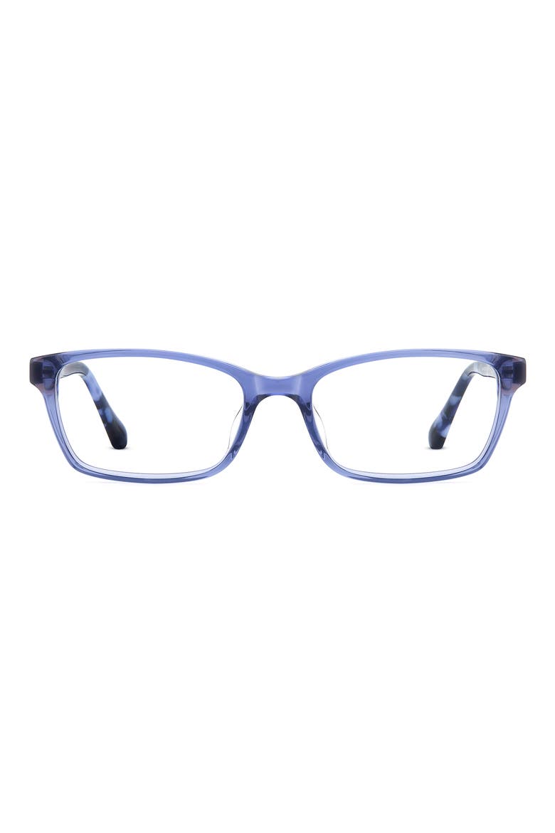 jackeline 52mm rectangular optical glasses, Main, color, BLUE