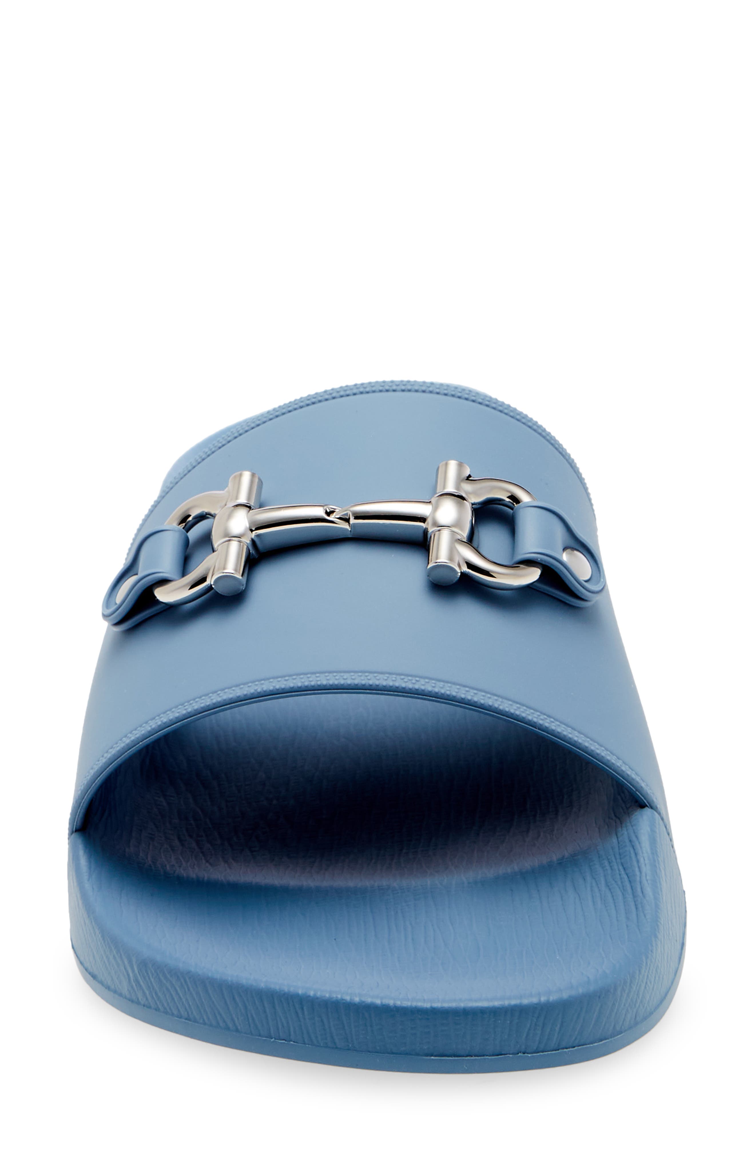 Salvatore Ferragamo Groove 11 Slide Sandal, Alternate, color, BLUE