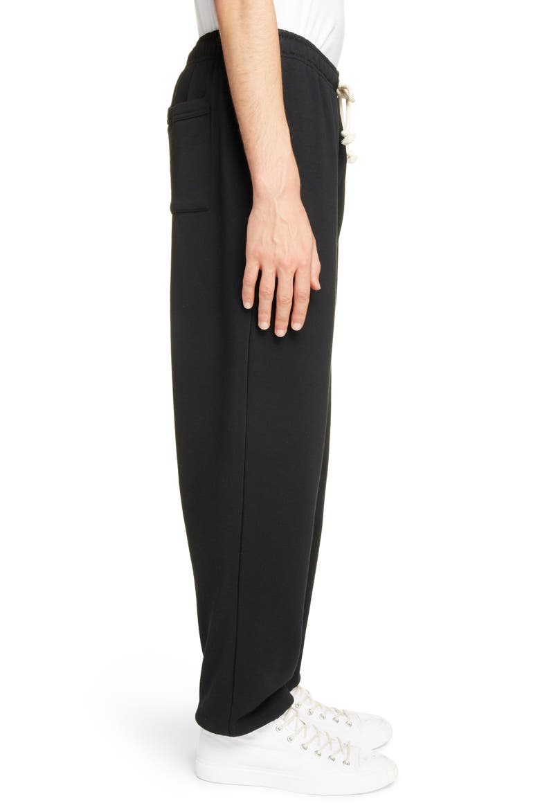 Face Patch Cotton Fleece Sweatpants, Alternate, color, BLACK