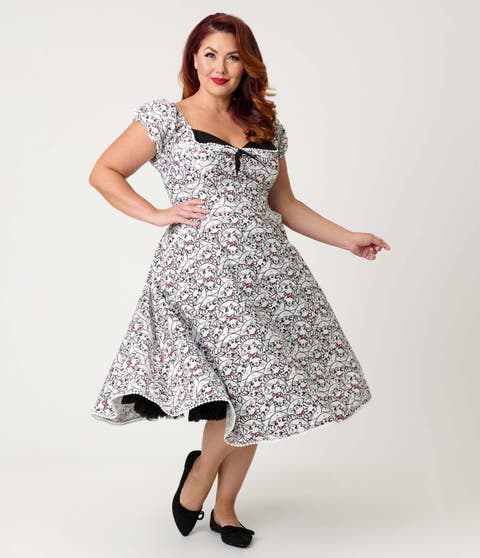 Plus Size 1950s Sweetheart Swing Dress