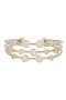 Two-Tone CZ Wire Cuff Bracelet