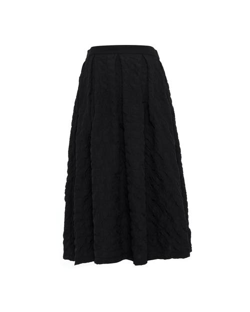 Theo The Label Women's Black Calypso Pleated Midi Plaid Skirt In Black