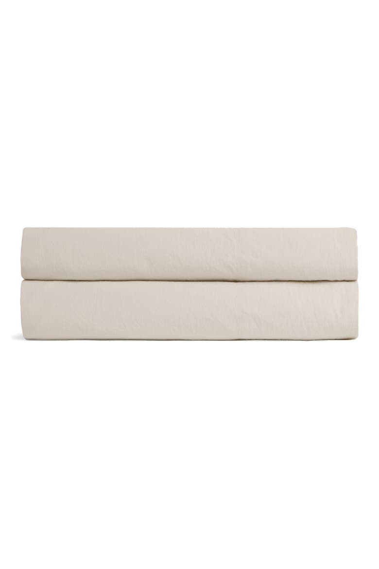 Percale Fitted Sheet, Main, color, BONE