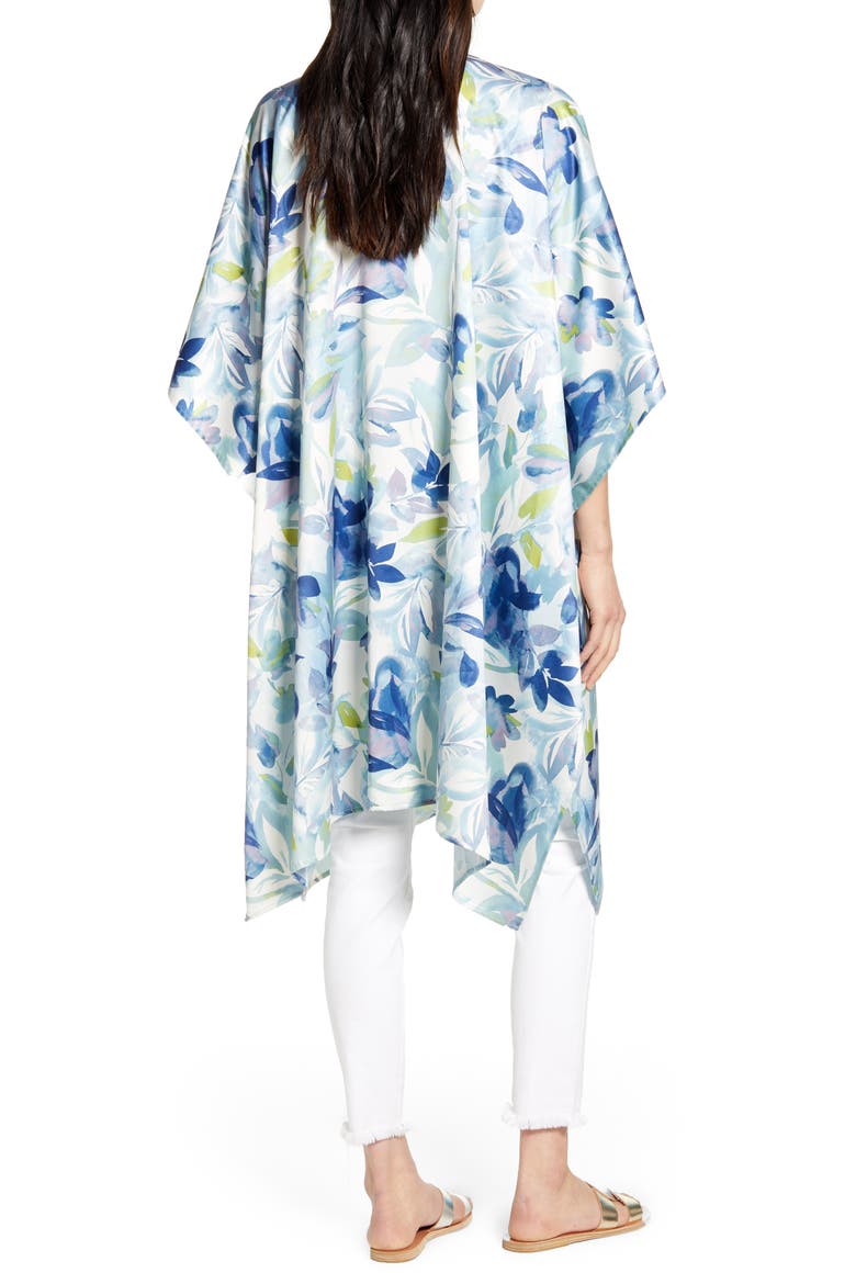 Printed Duster, Alternate, color, BLUE SUN FLORAL PRINT