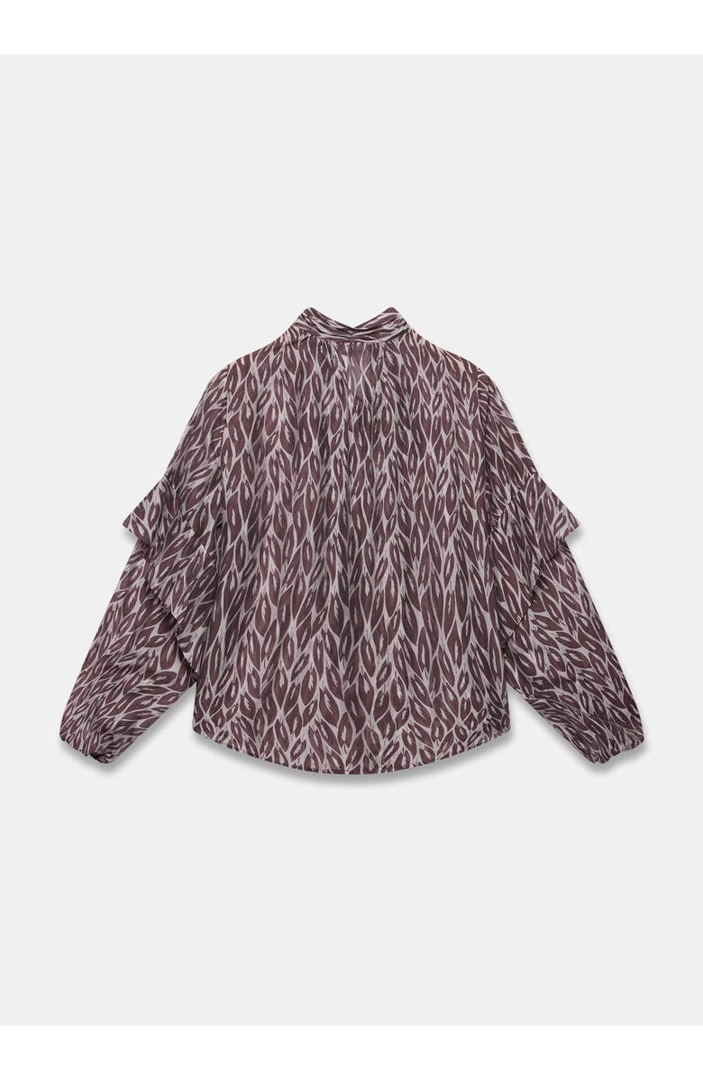 MINT VELVET Leaf Print Blouse, Alternate, color, Burgundy