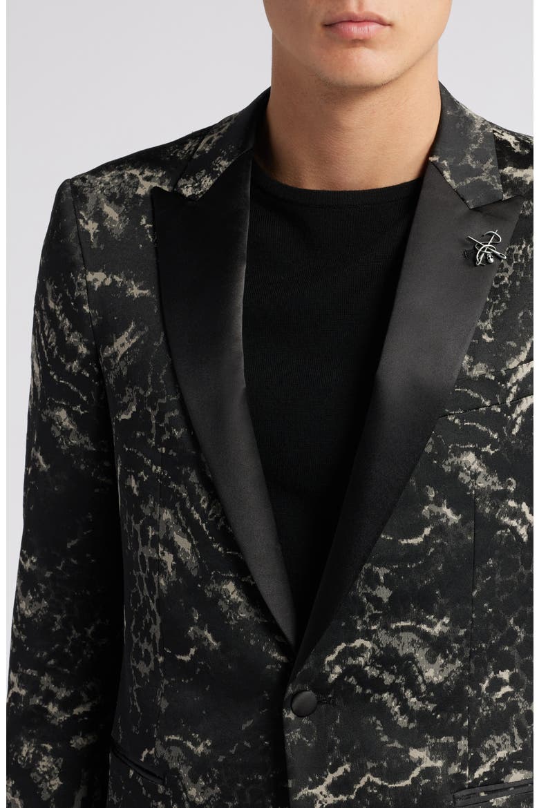 Patterned Peaked Lapel Dinner Jacket, Alternate, color, MULTI