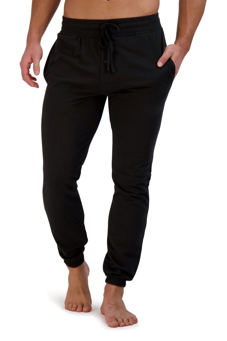 French Terry Sleep Pants, Alternate, color, BLACK/ GREY