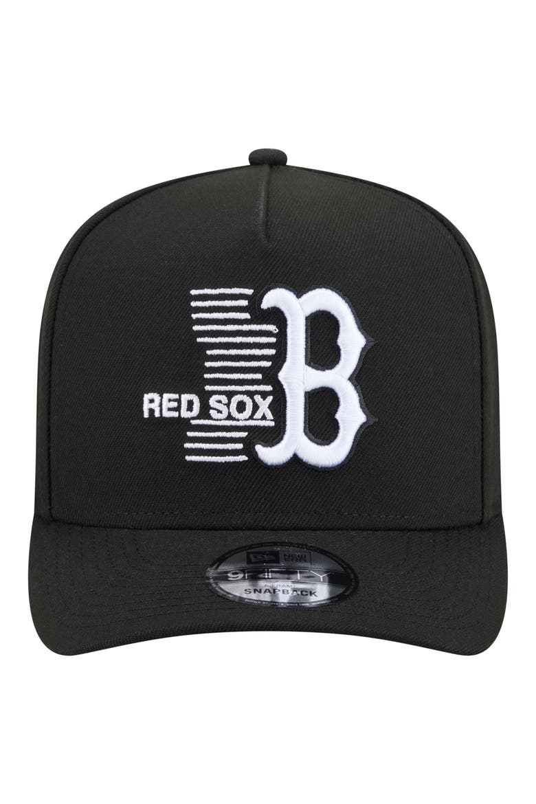 Men's New Era  Black Boston Red Sox Motion A-Frame 9FIFTY Snapback Hat, Alternate, color, Black
