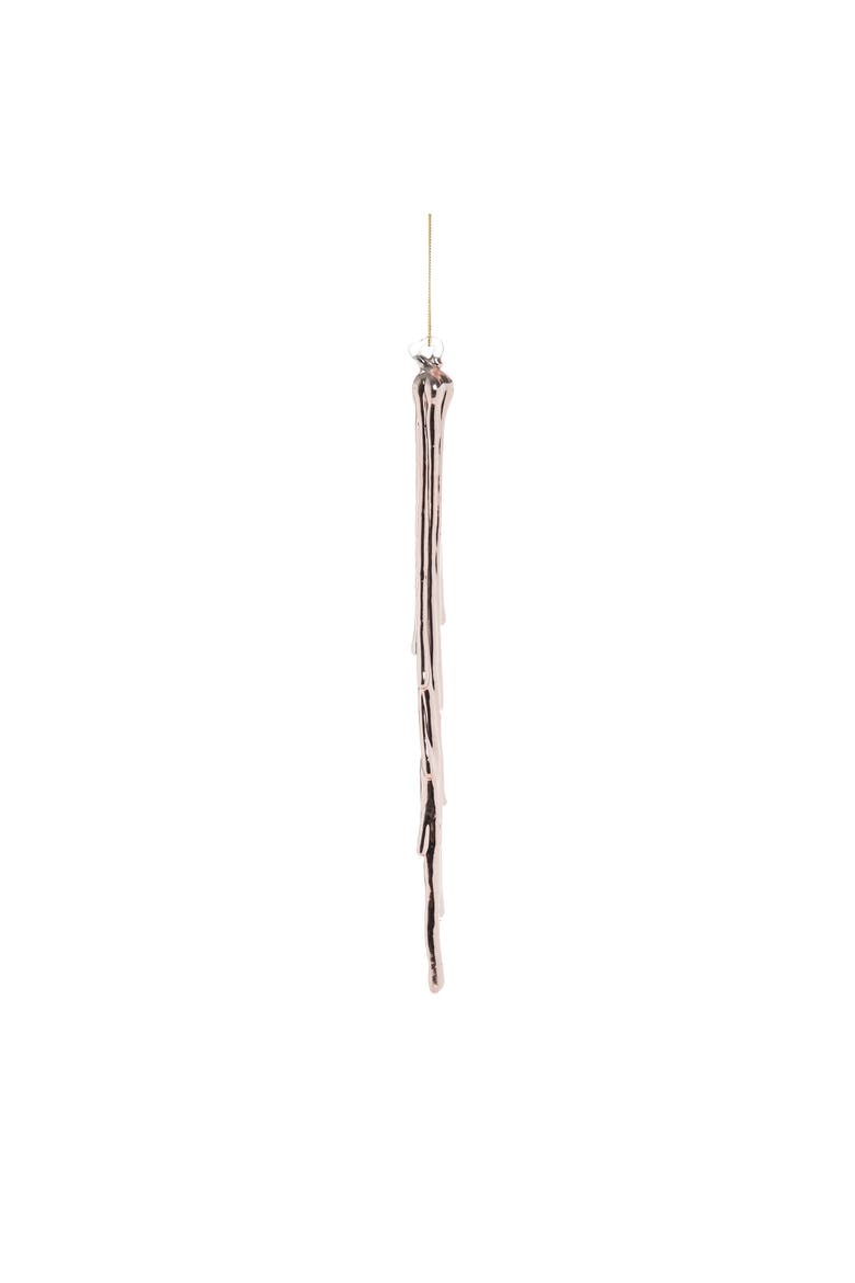 Rose Gold Icicle Plastic Holiday Christmas Xmas Ornament, Main, color, Gold