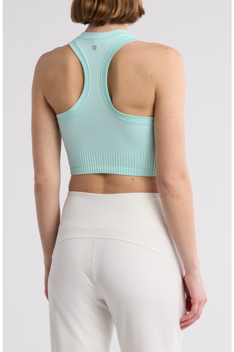Seamless Longline Sports Bra, Alternate, color, HTR.BLUE NIGHT