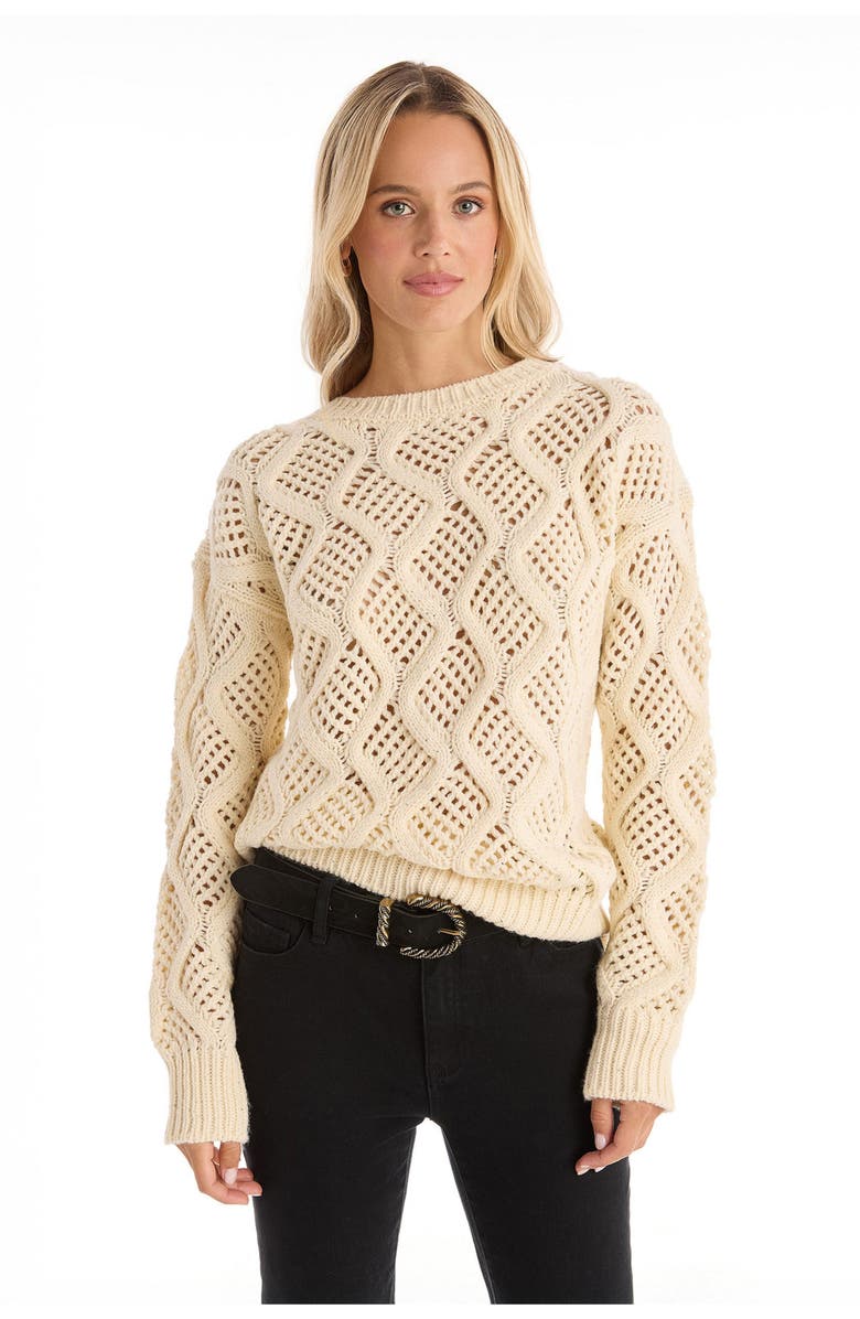 The Noli Shop Sonja Wave Sequin Sweater, Main, color, Pearl