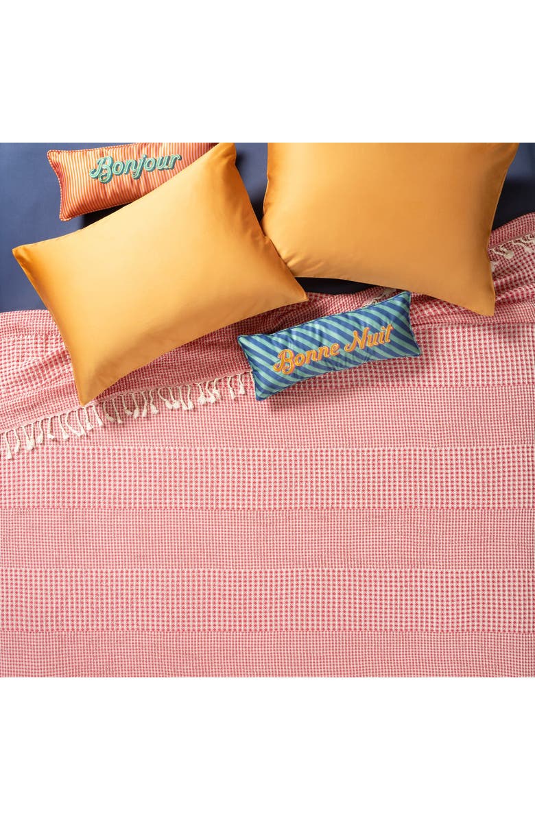 Zsa Zsa Zsu Baklan Sustainable Tencel Cotton Pique King Coverlet, Alternate, color, Fuschia