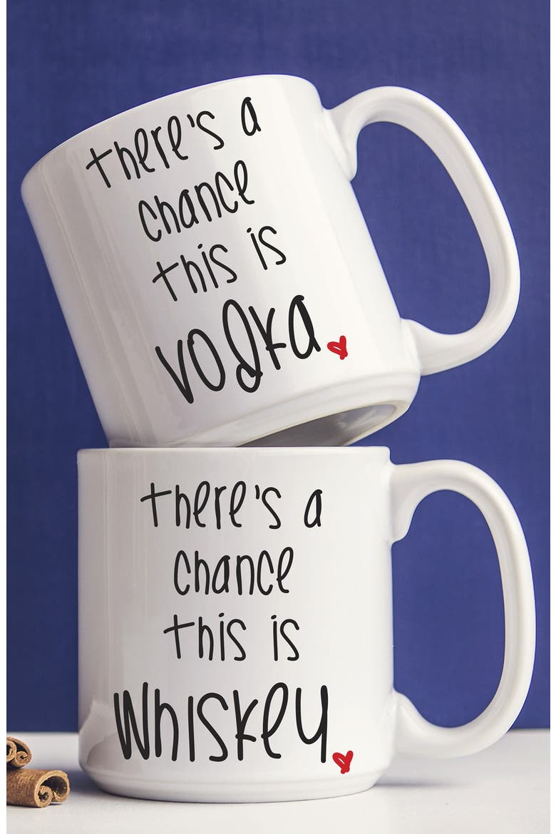 'There's a Chance' Ceramic Coffee Mugs, Main, color, WHITE