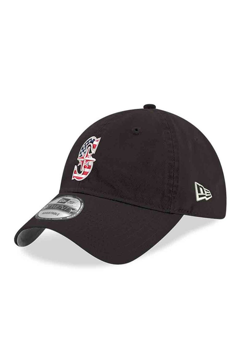 Men's New Era Black Seattle Mariners America 250 9TWENTY Adjustable Hat, Alternate, color, Black