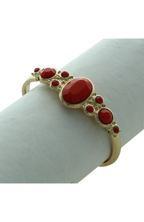 Olivia Welles Linette Stone Bracelet In Gold/red