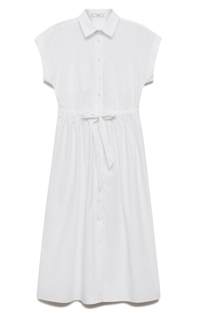 MANGO Ruched Cotton Shirtdress, Alternate, color,