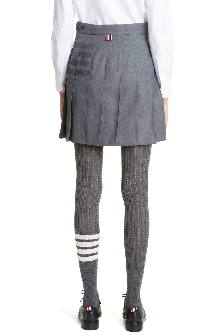 Drop Back Pleated Wool Blend Miniskirt, Alternate, color, MEDIUM GREY