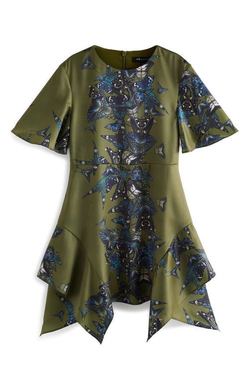 smALLSAINTS by ALLSAINTS Kids' Butterfly Print Handkerchief Hem Dress in Green  product