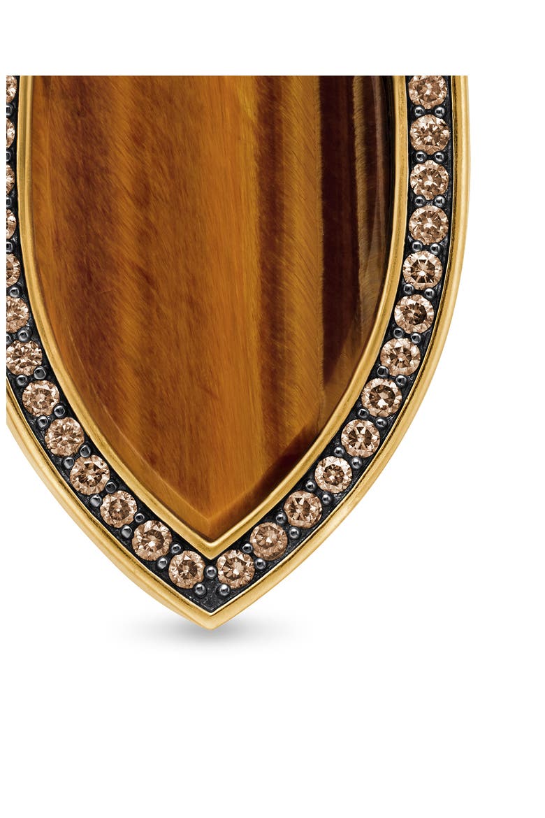 Men's Shield Amulet with Diamonds, Alternate, color, 18K YELLOW GOLD/ TIGERS EYE