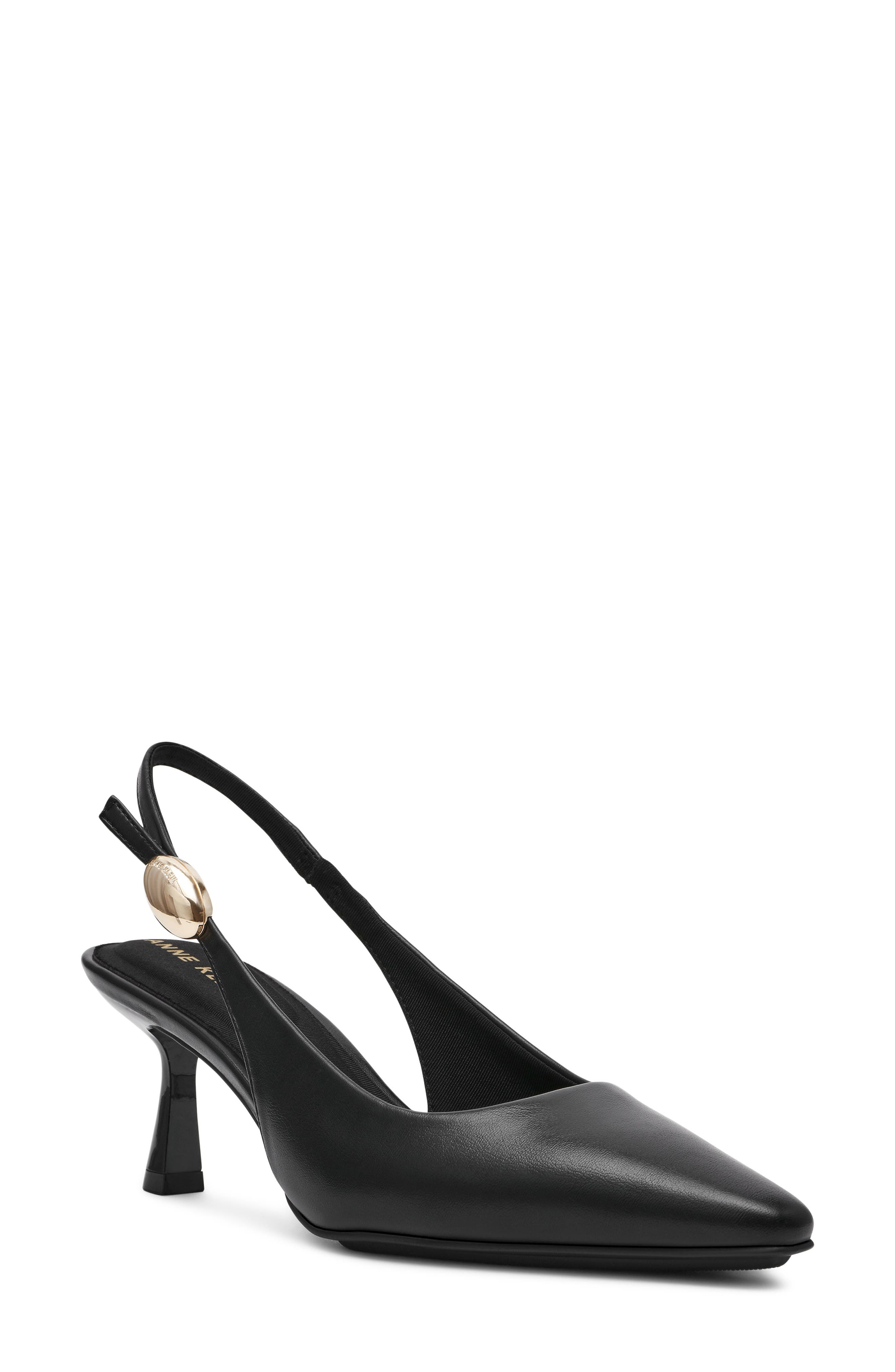 Anne Klein Cynthia Slingback Pump, Main, color, Black Smooth