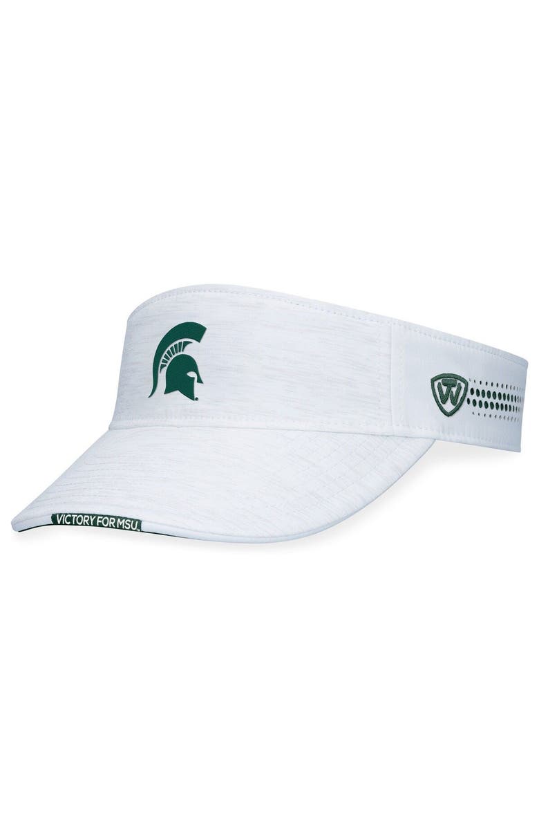 TOP OF THE WORLD Men's Top of the World White Michigan State Spartans Flare Adjustable Visor, Main, color, 