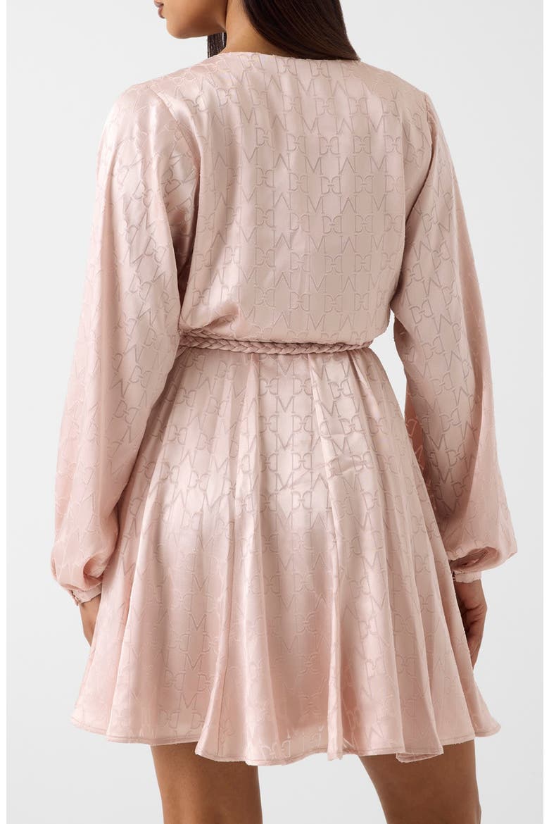Hadil Logo Monogram V-Neck Minidress, Alternate, color, MEDIUM PINK