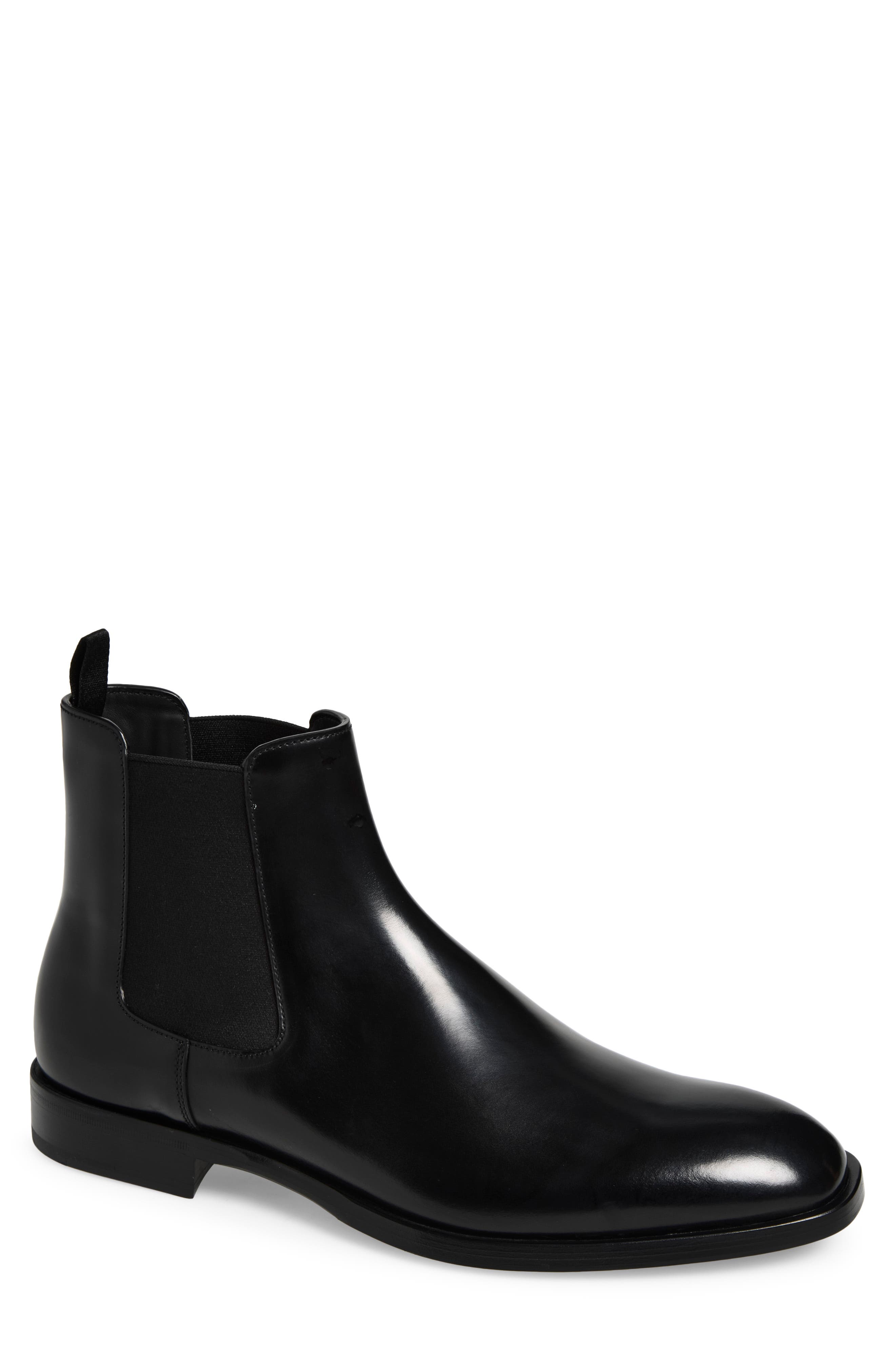 Leather Chelsea Boot, Main, color, NERO