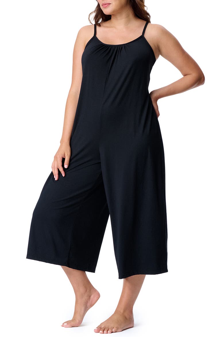 Motherhood Women's Maternity Sleep Romper with Nursing Access, Main, color, Core Black