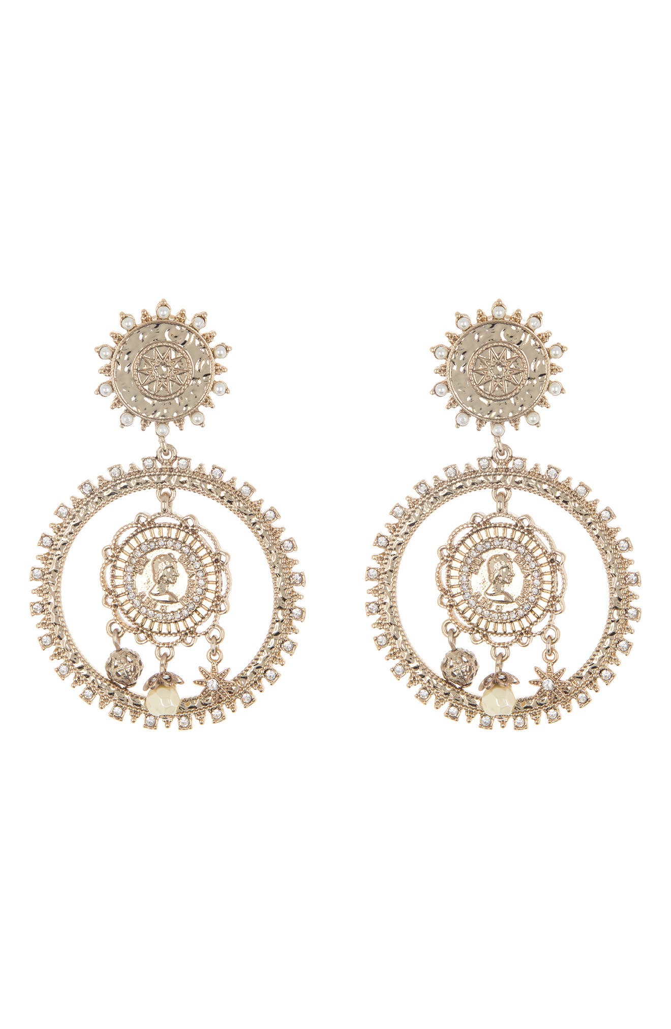 Marchesa Large Coin Double Drop Earrings (Women) | Nordstromrack