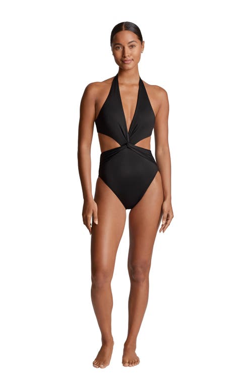 Ralph Lauren Lauren Cutout Twist One-piece Halter Swimsuit