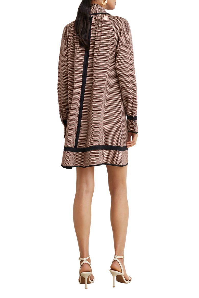 Alwen Tie-Neck Minidress, Alternate, color, RED