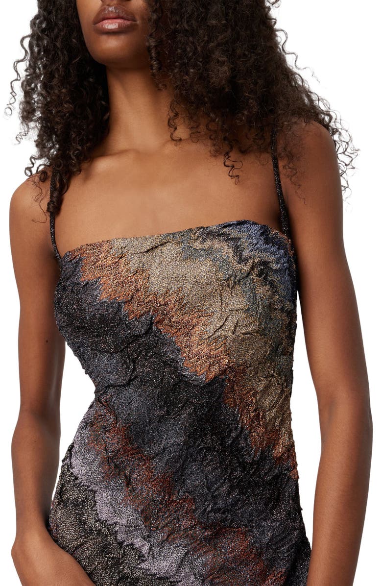 Missoni Mini Dress In Raschel Fabric, Alternate, color, Blue