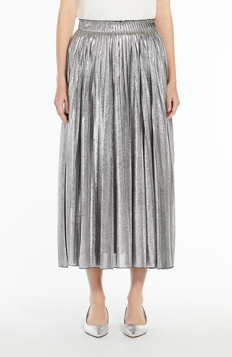 Weekend Max Mara Gamma Metallic Pleated Skirt, Main, color, 