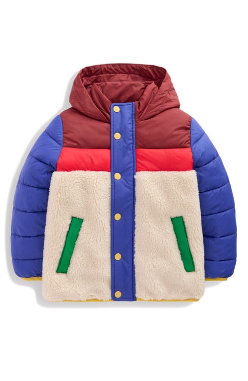 Mini Boden Kids' Fleece Trim Hooded Jacket In Multi