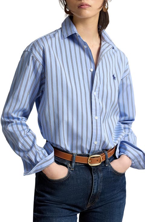 Relaxed Fit Striped Cotton Shirt