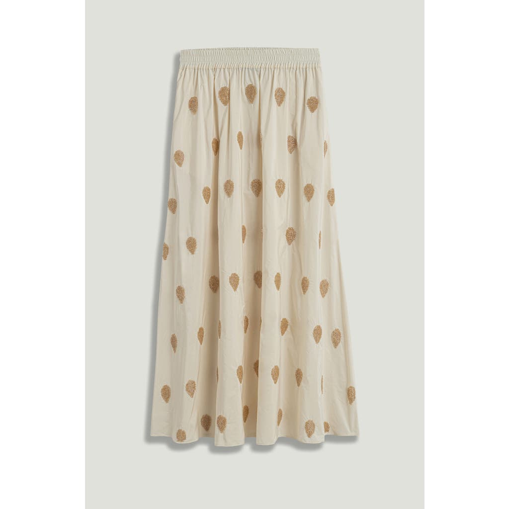 Nocturne Beaded Embroidered Maxi Skirt In Neutral