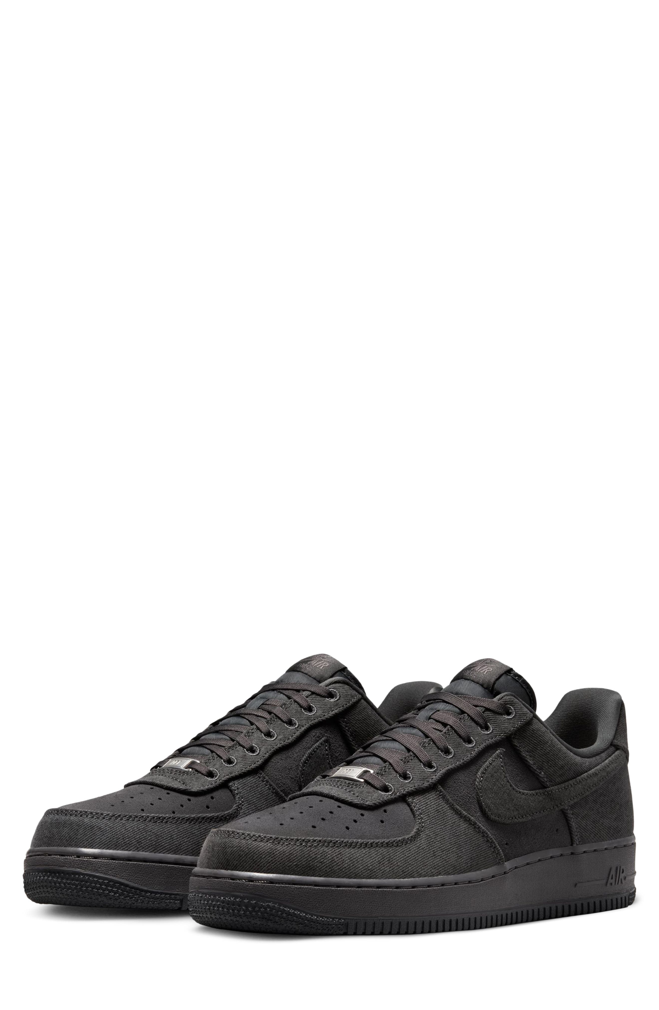 Air Force 1 '07 LV8 Denim Basketball Sneaker, Main, color, 003 ANTHRA/ANTHRA