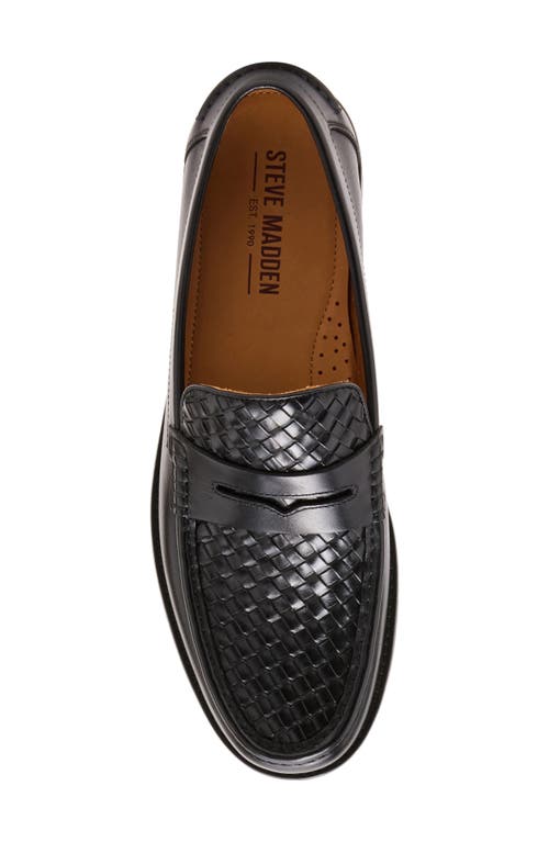 Steve Madden Aryton Woven Penny Loafer In Black