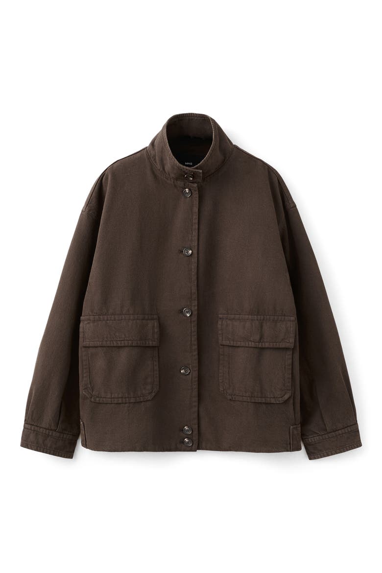 Eugenie Cotton Twill Jacket, Alternate, color, CHOCOLATE